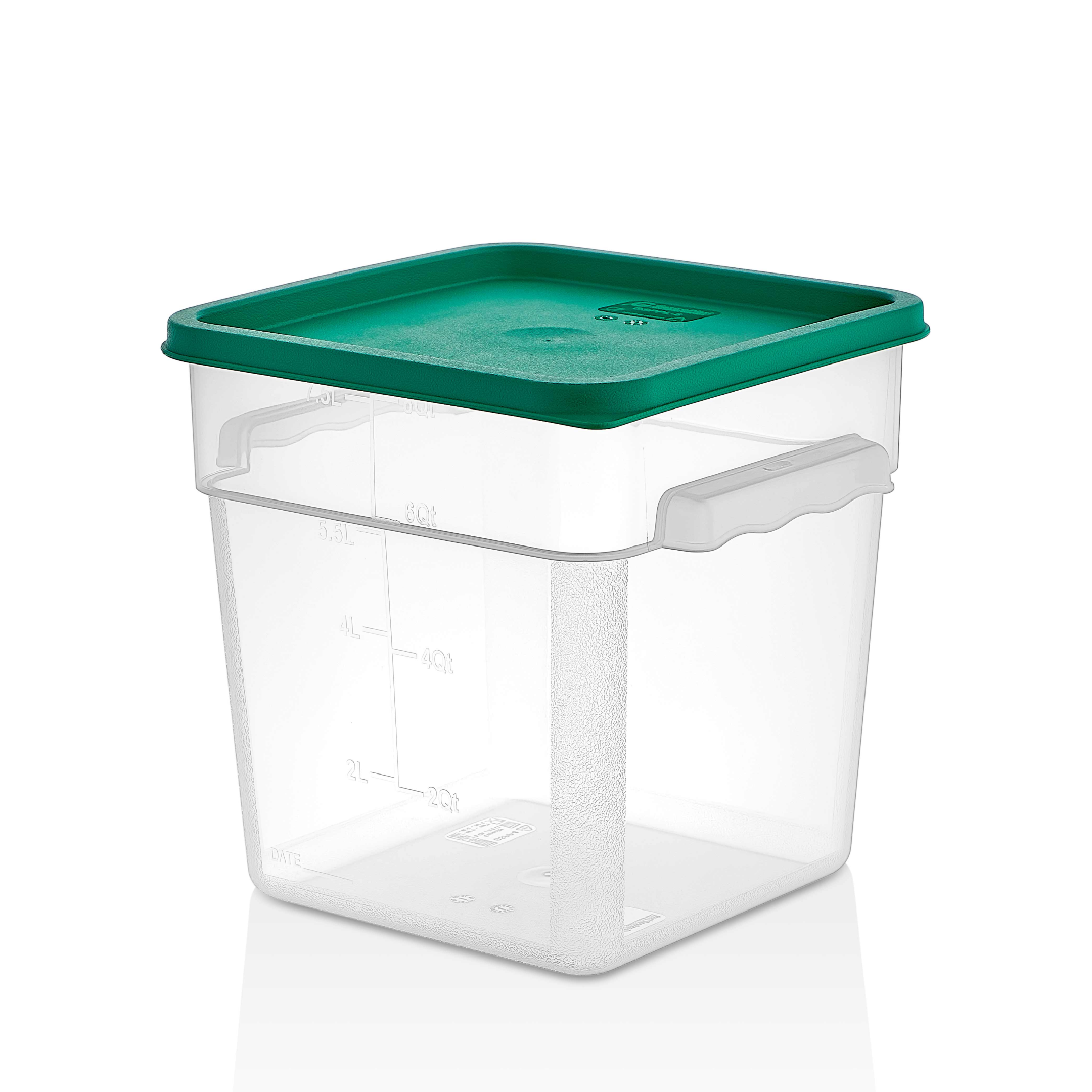 Enë katrore për ruajtje, 7.6 L - Kapak i gjelbër