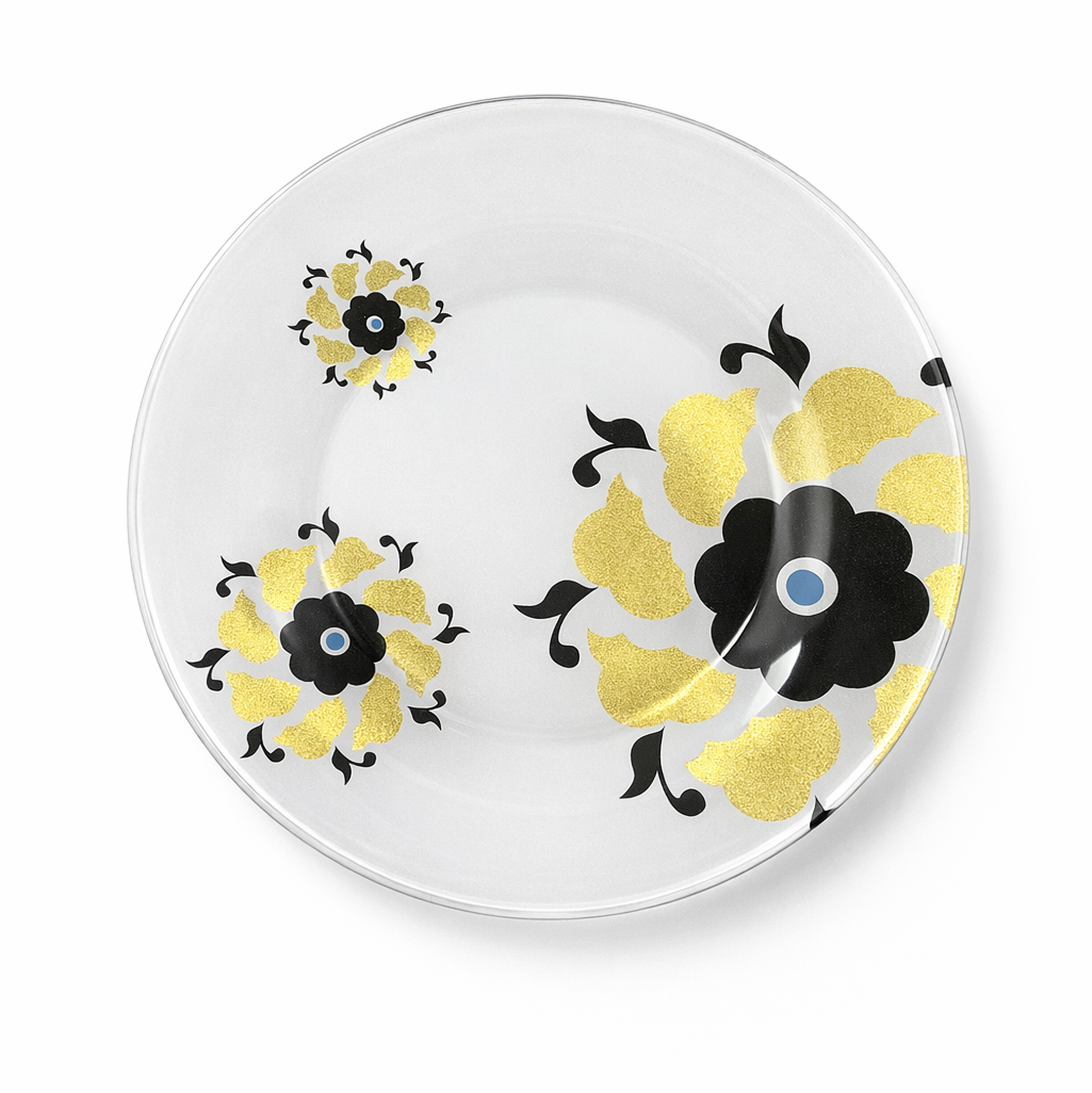 Set - Pjatë qelqi për ëmbëlsirë Golden Wind (6 copë), Ø19.5 cm