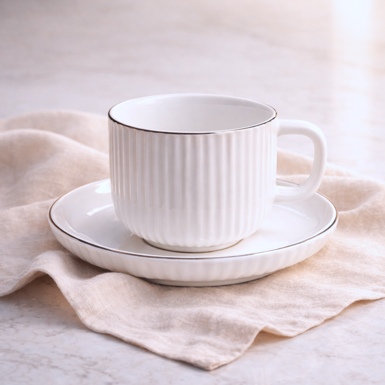 Set - Filxhana porcelani për çaj Royal Silver (6 copë), 200 mL