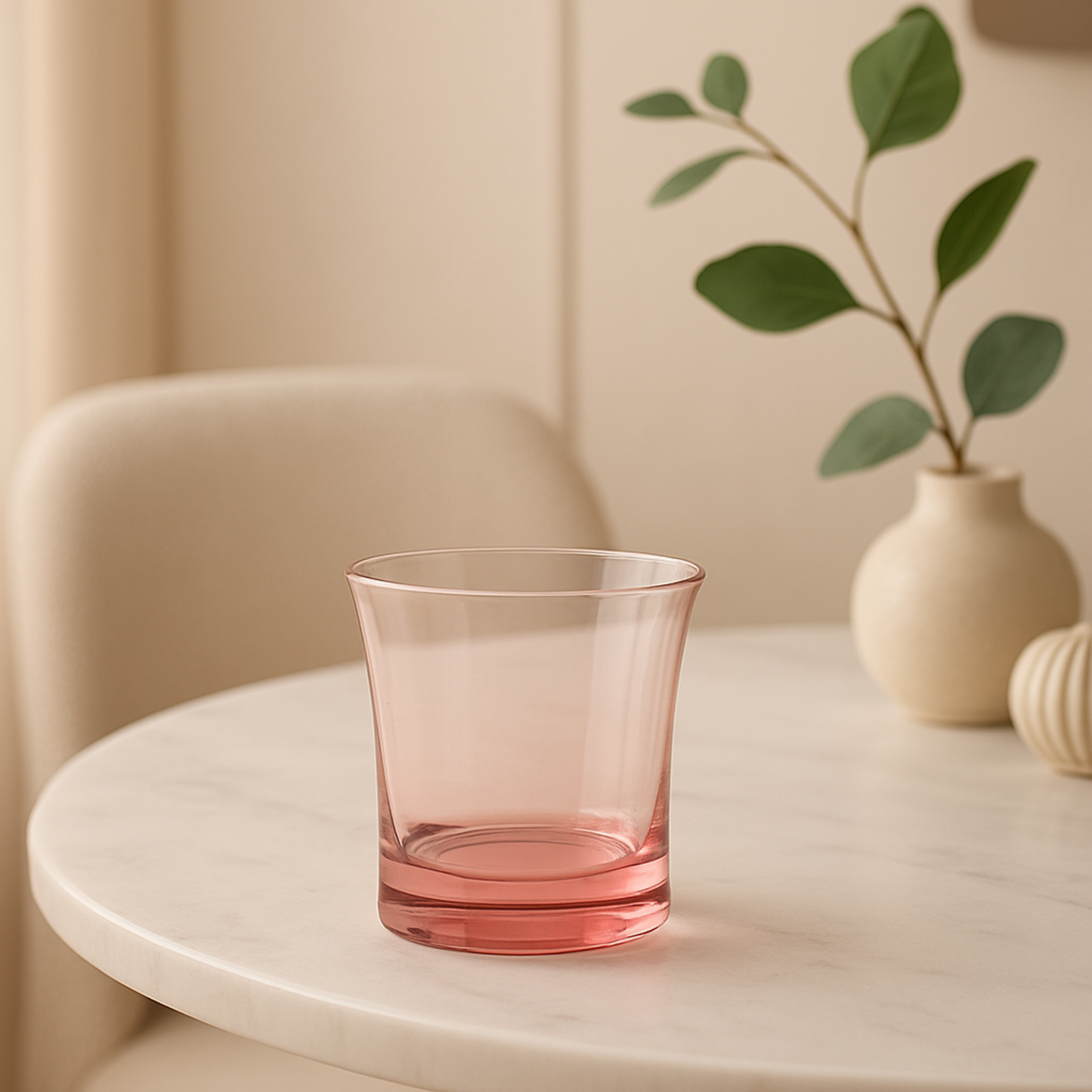 Set - Gotë qelqi për ujë Azur Rose (6 copë), 240 mL