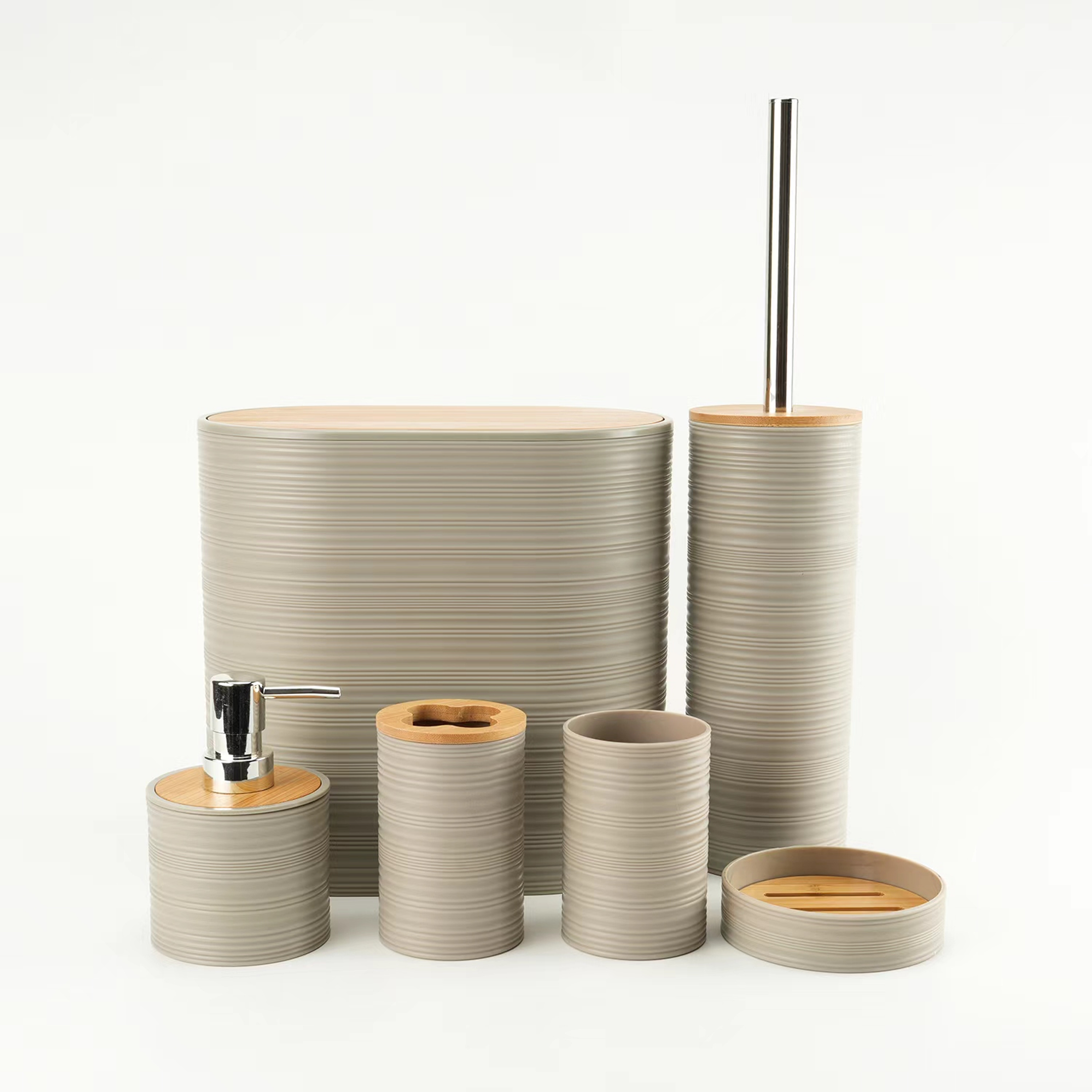 Set plastike për banjo (Bezhë), 6 pjesë