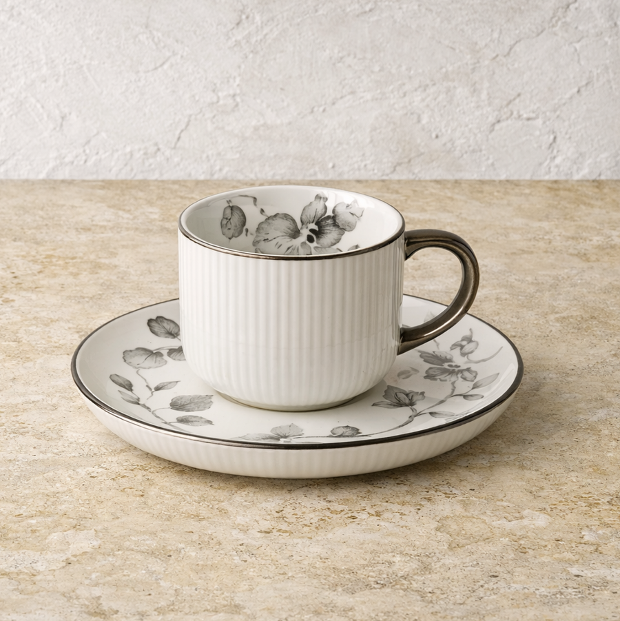 Set - Filxhanë dhe pjatëza për kafe (6 copë), 90 mL