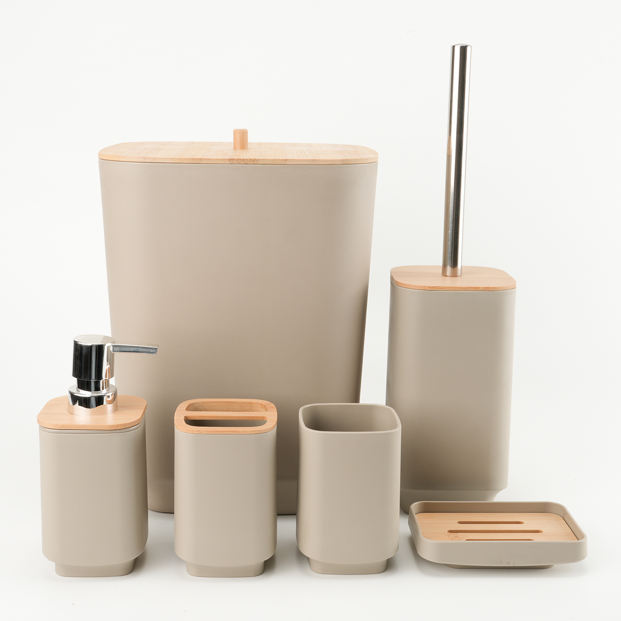 Set plastike për banjo (Bezhë), 6 pjesë