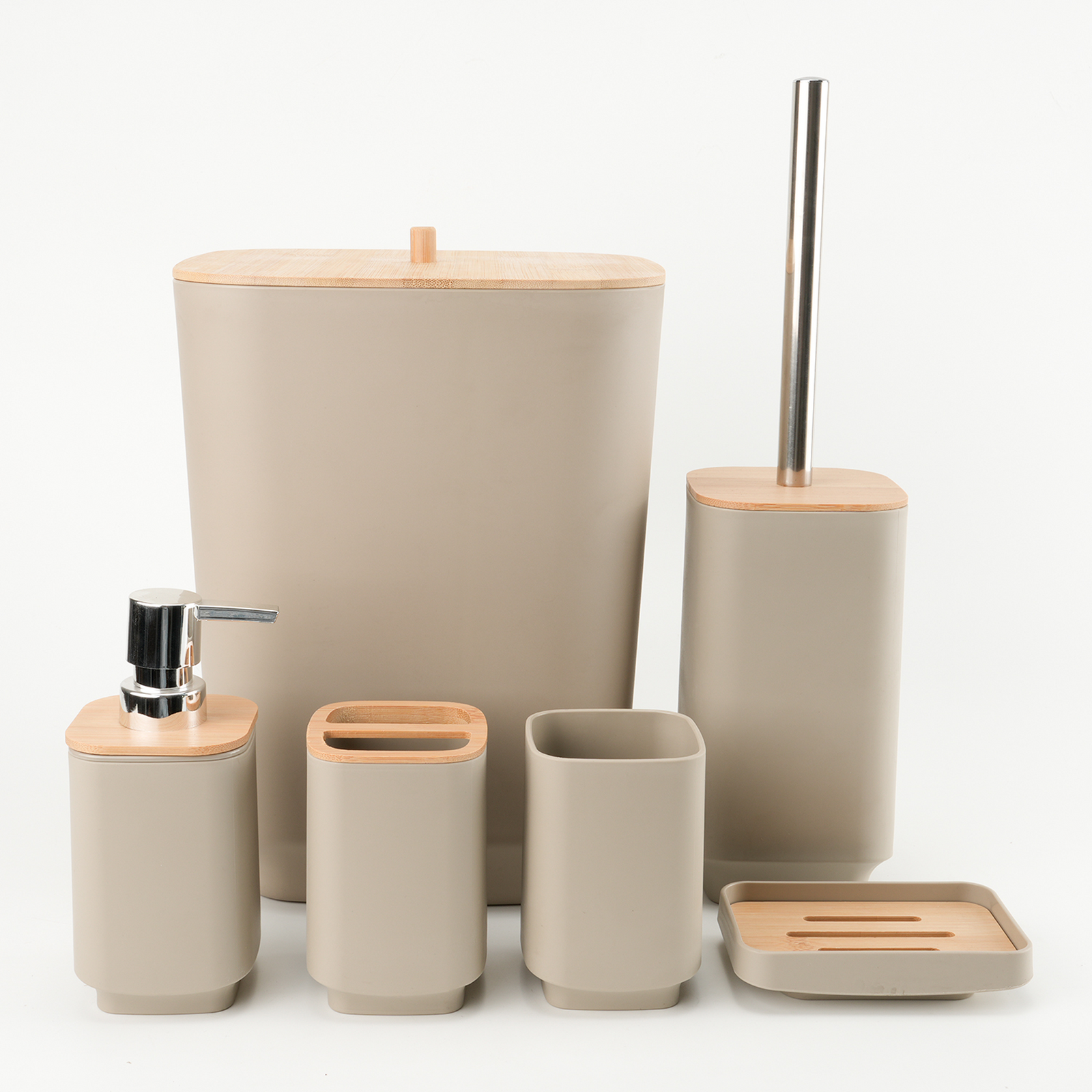 Set plastike për banjo (Bezhë), 6 pjesë