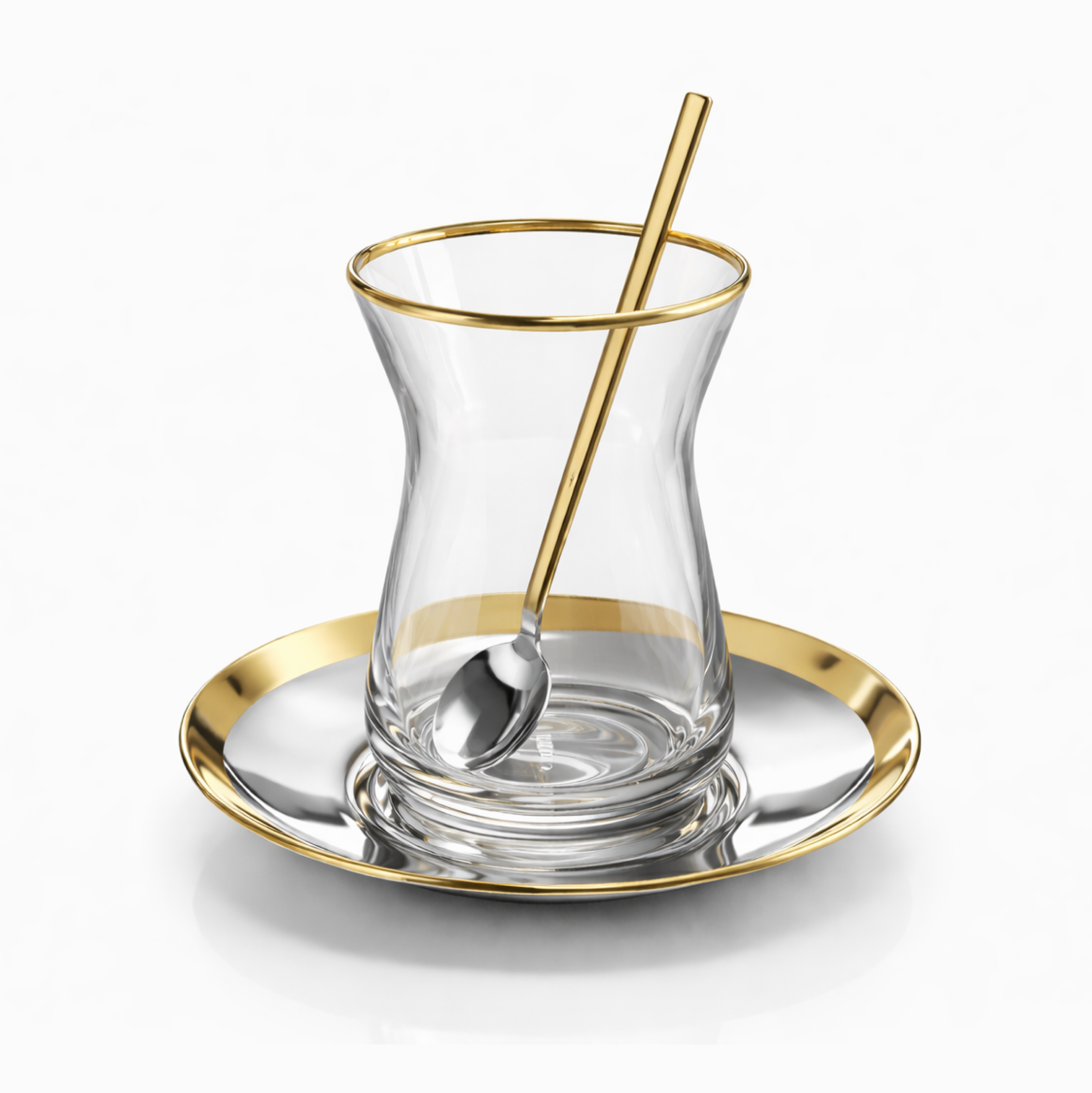 Set - Gota, pjatëza & lugë çaji Gold Rio (6 copë), 130 mL