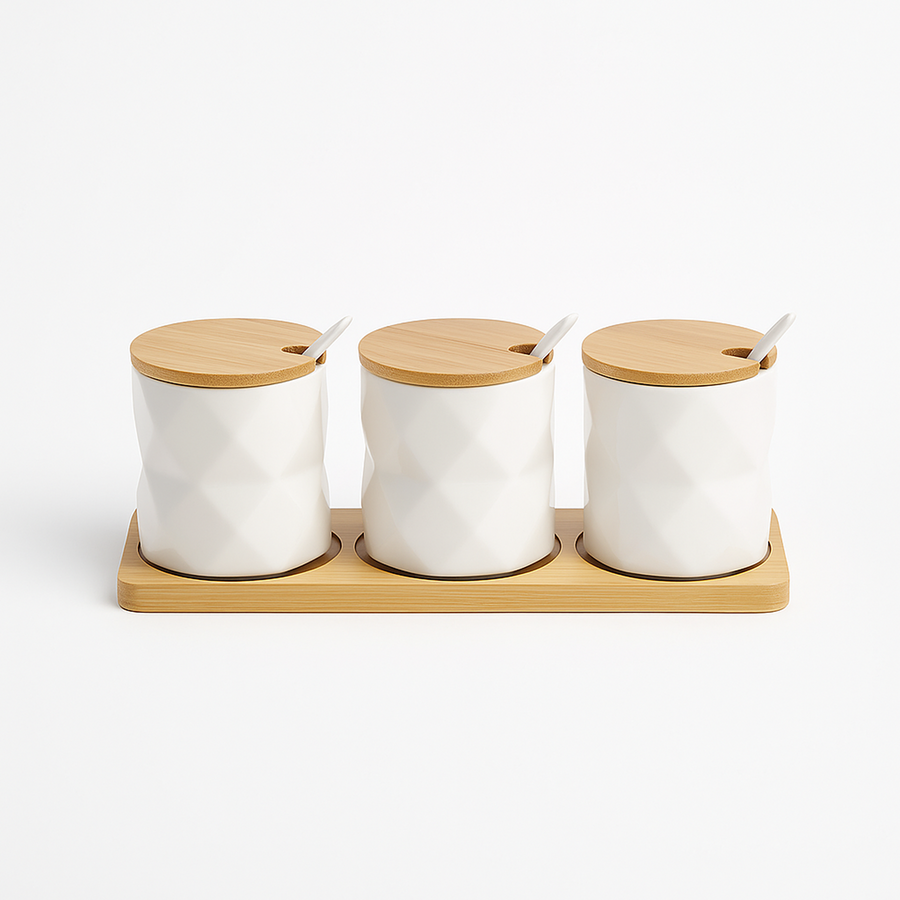 Set kripore qeramike (Bardhë), 3 copë