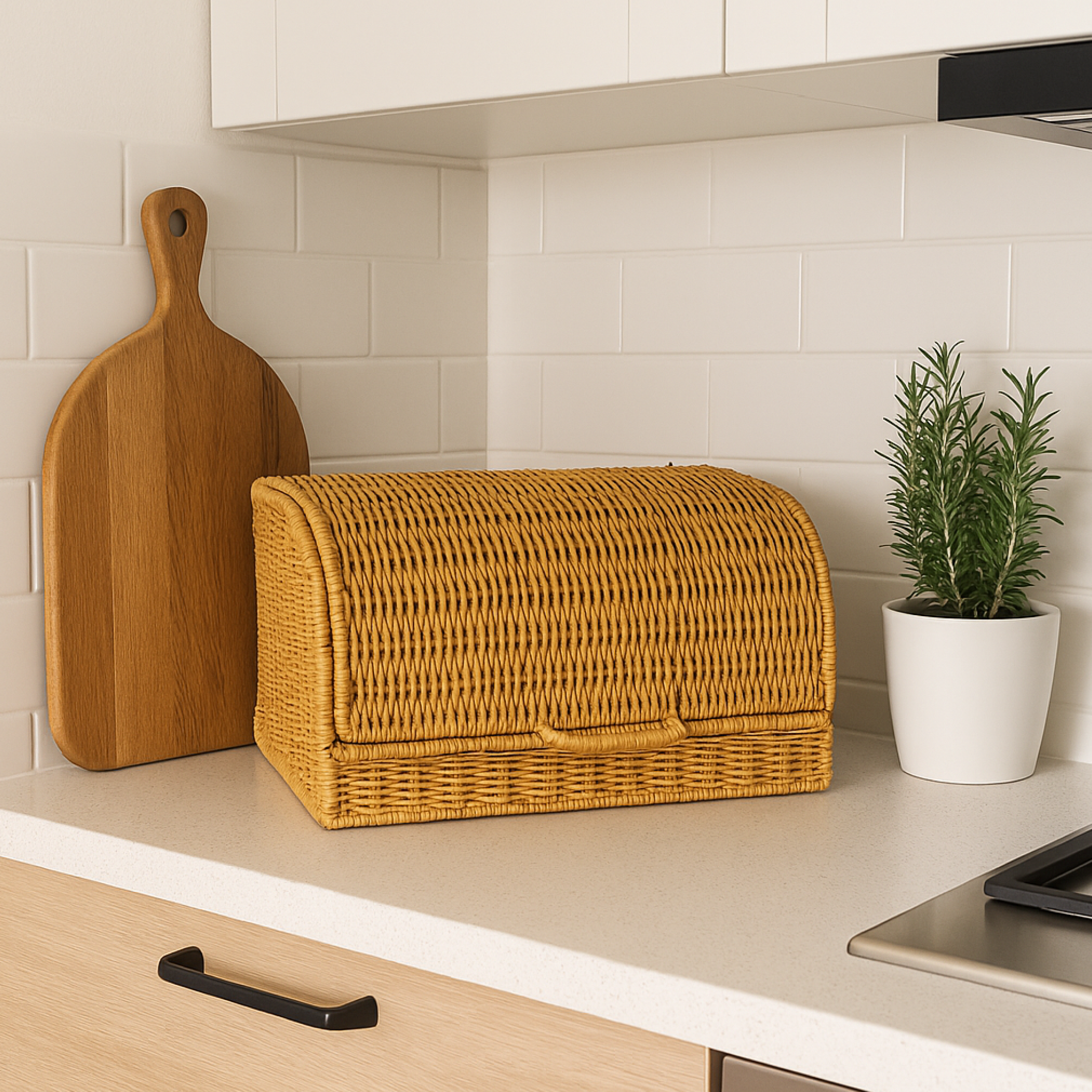 Kuti rattan për bukë, 34x23x19 cm