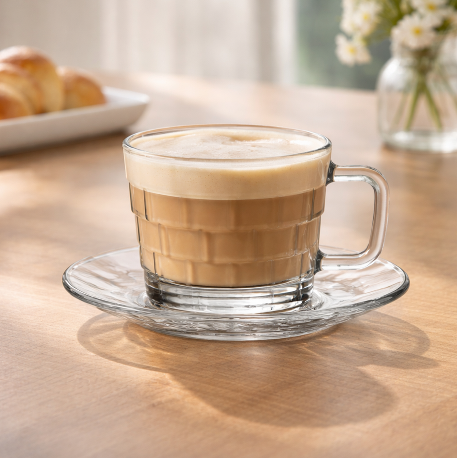 Set - Filxhanë dhe pjatëza për macchiato Stello (6 copë), 200 mL