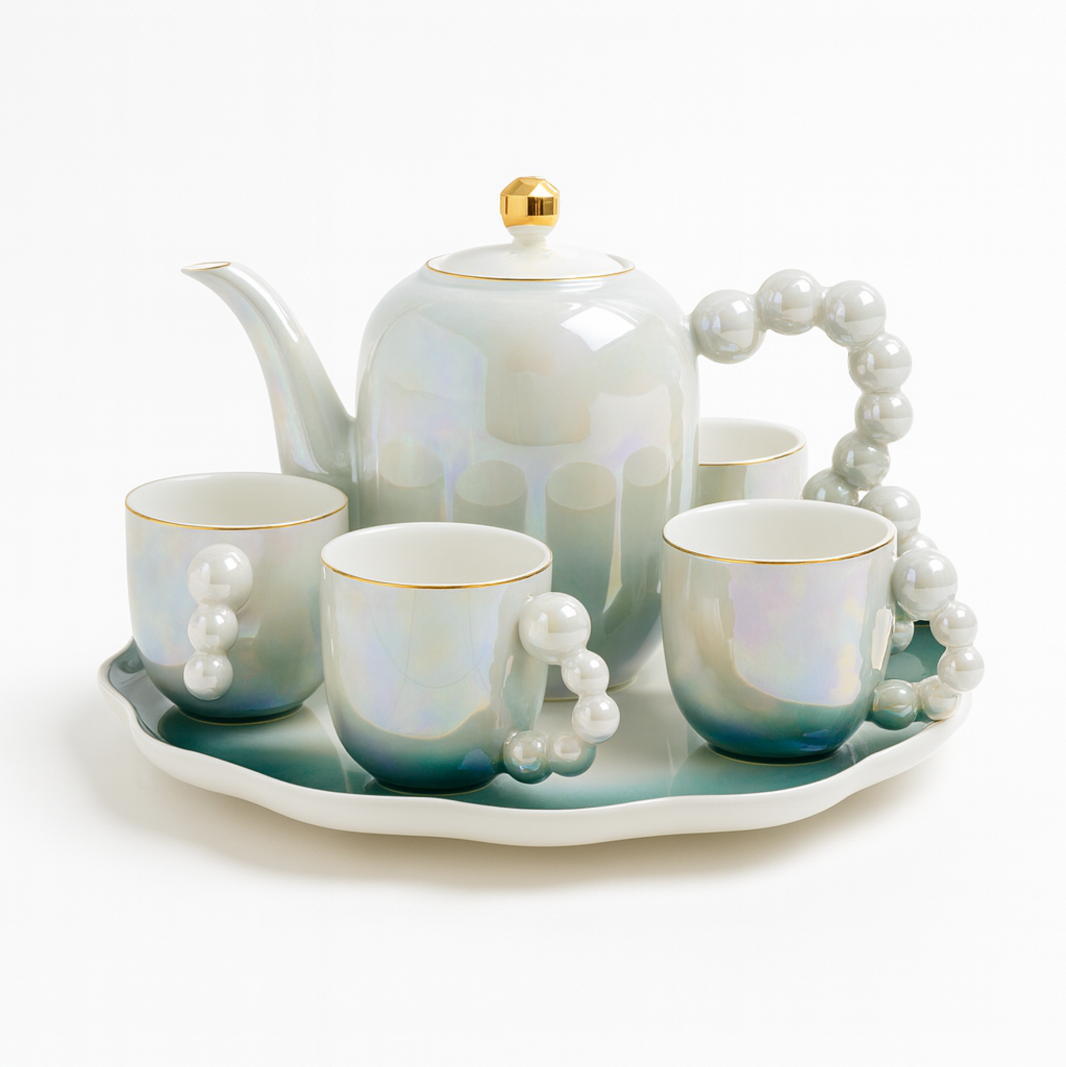 Set - Filxhana, çajnik dhe tabak rrotullues (8 pjesë)