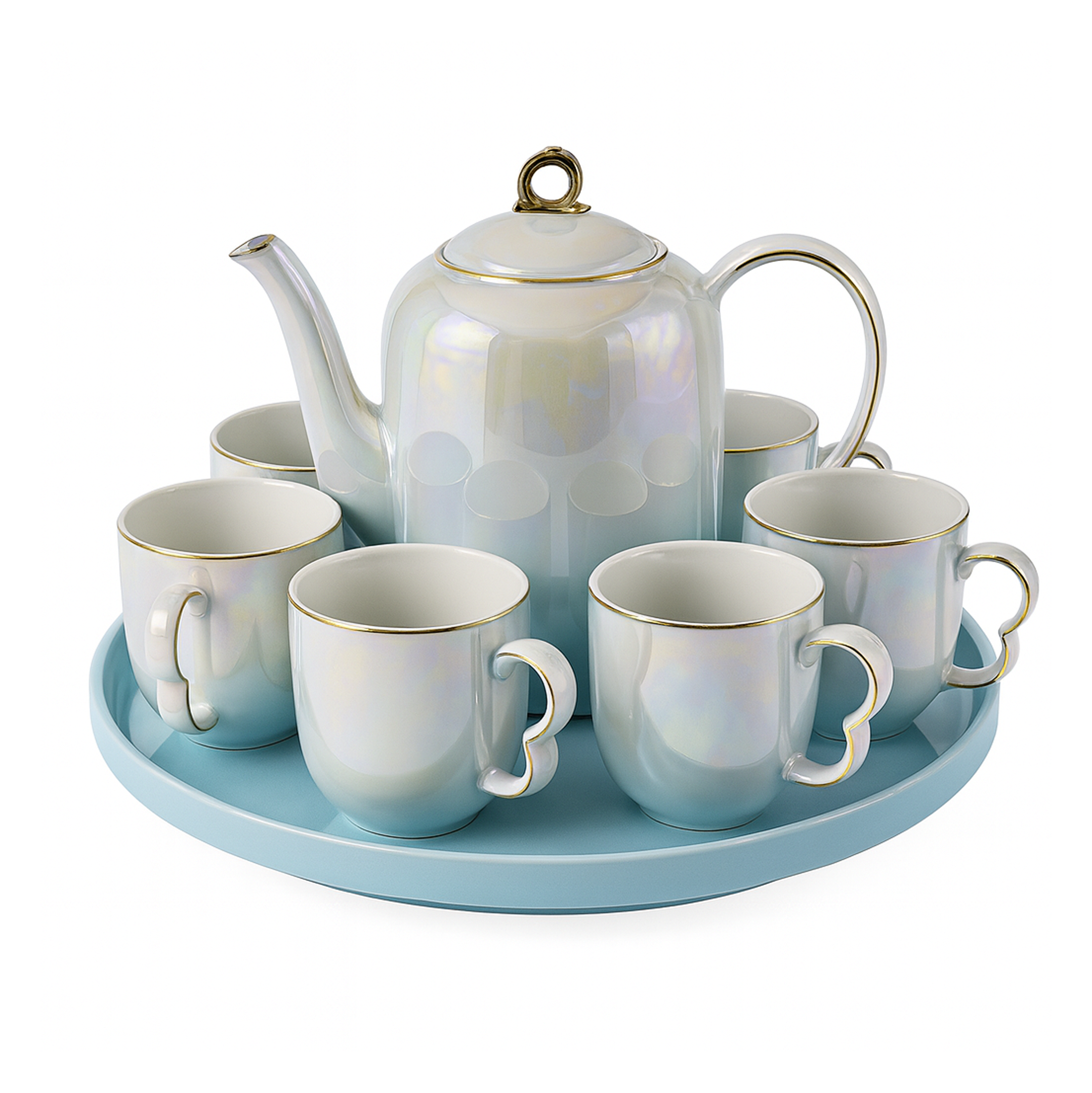 Set - Filxhana, çajnik dhe tabak rrotullues (8 pjesë)