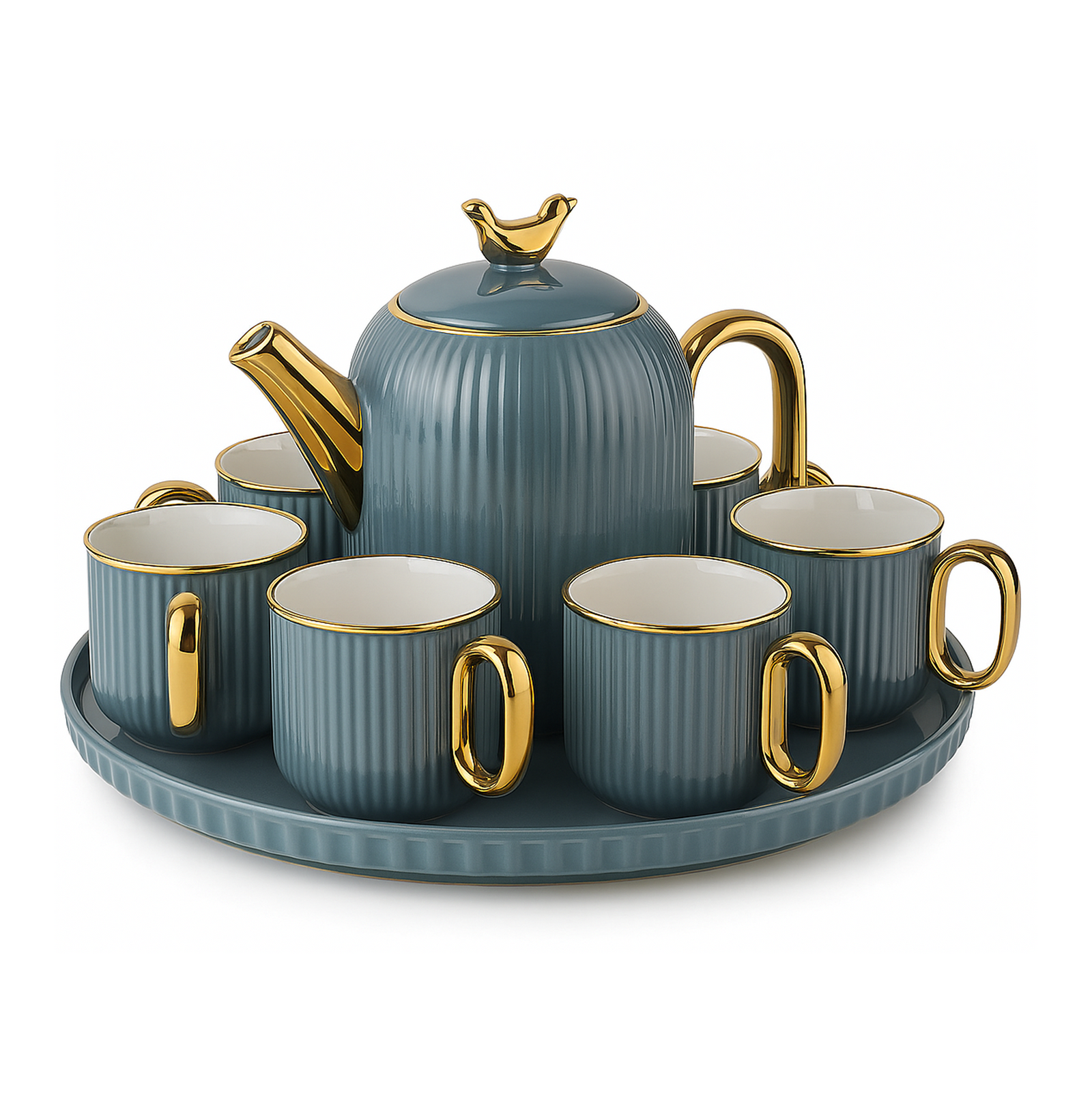 Set - Filxhana, çajnik dhe tabak rrotullues (8 pjesë)