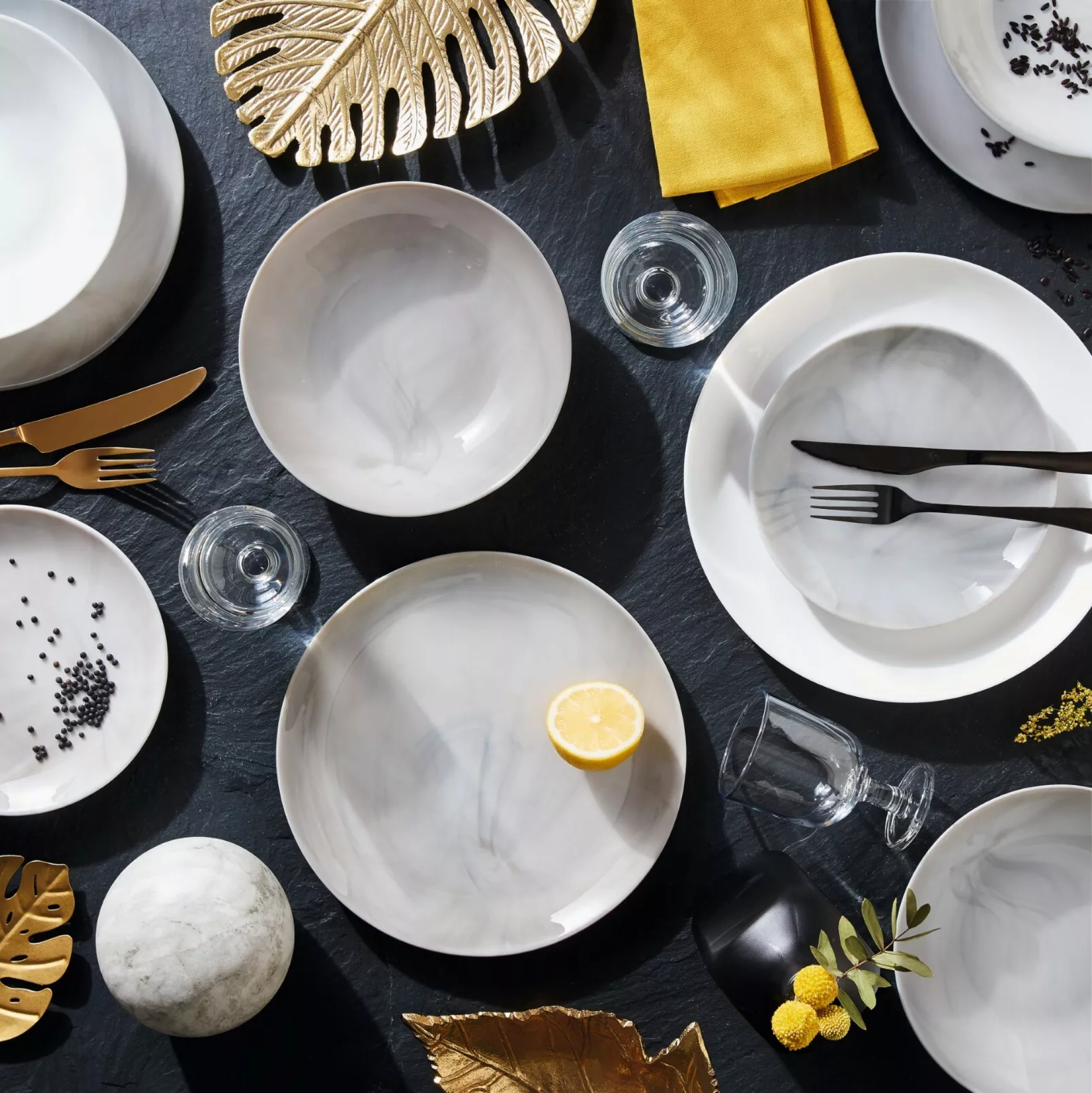 Set pjatash opali Diwali Marble (18 copë)