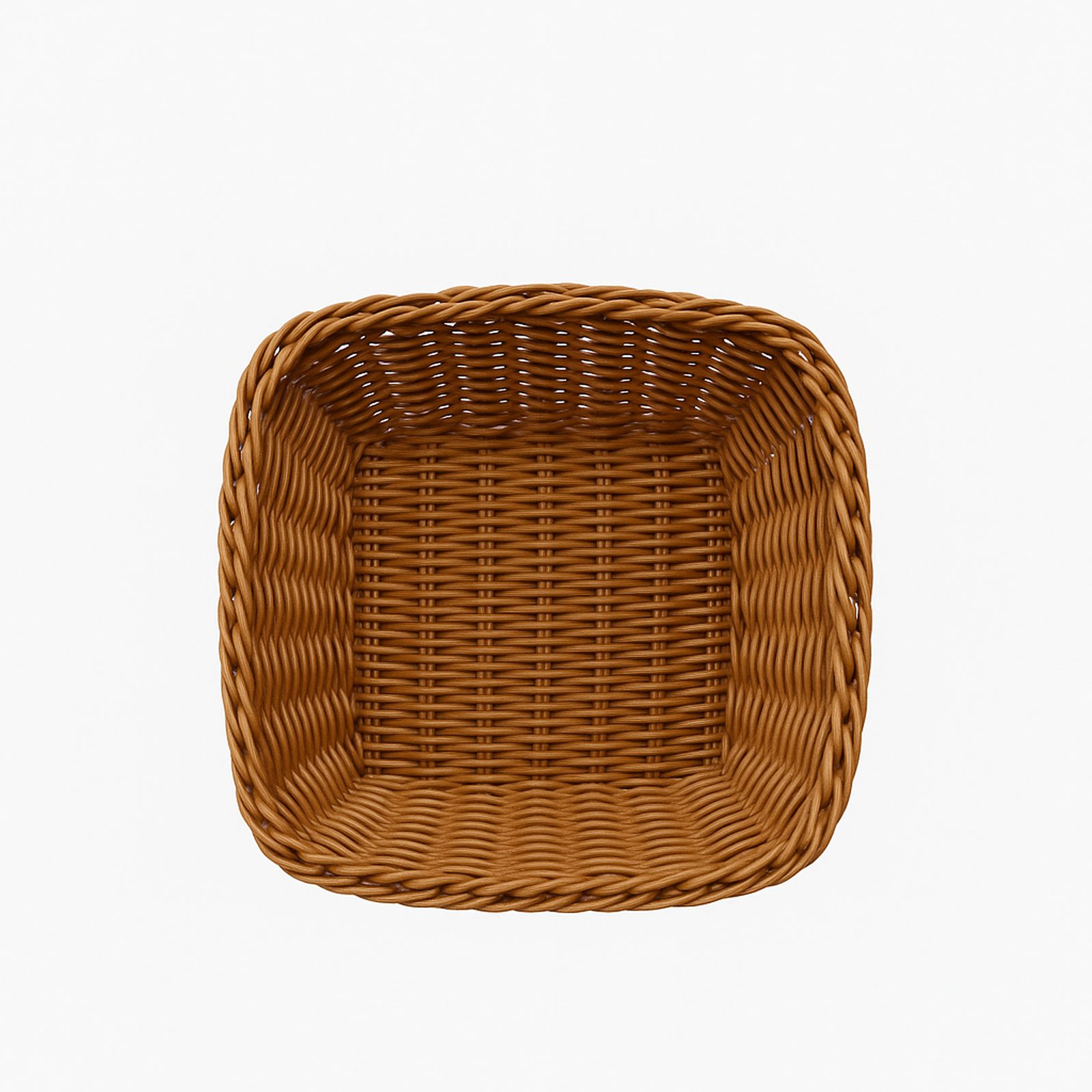 Shportë katrore rattan për bukë, 23x23x8 cm