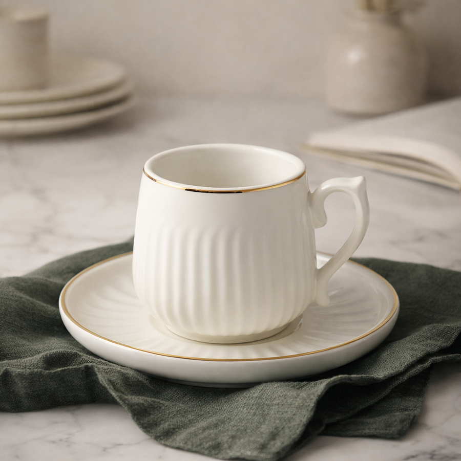 Set - Filxhana porcelani për çaj (6 copë), 200 mL