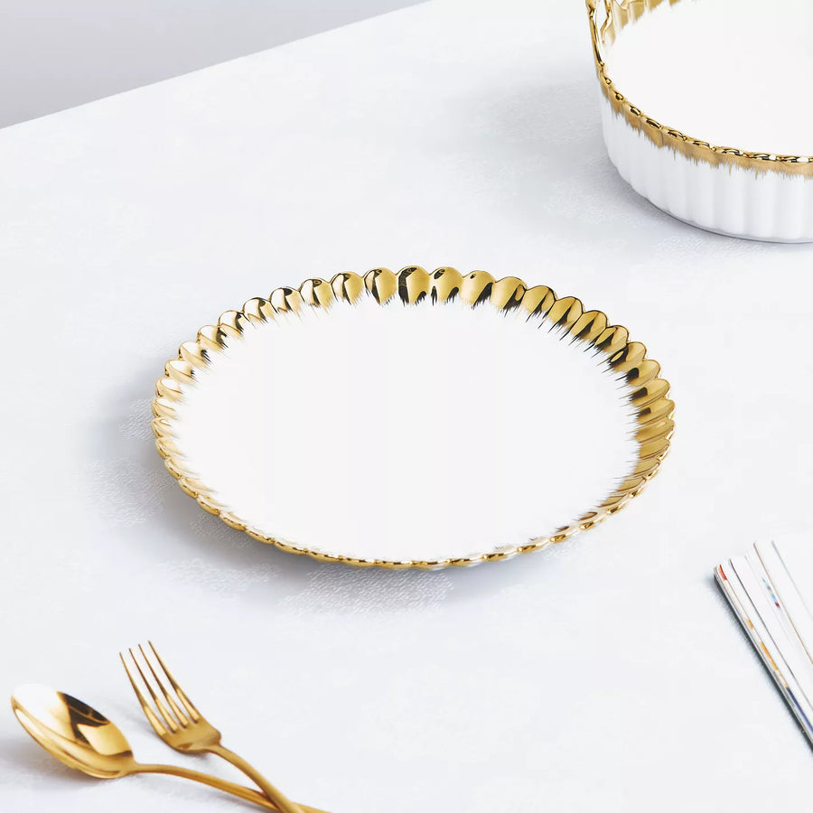 Pjatë porcelani për ëmbëlsirë Gold, Ø21 cm