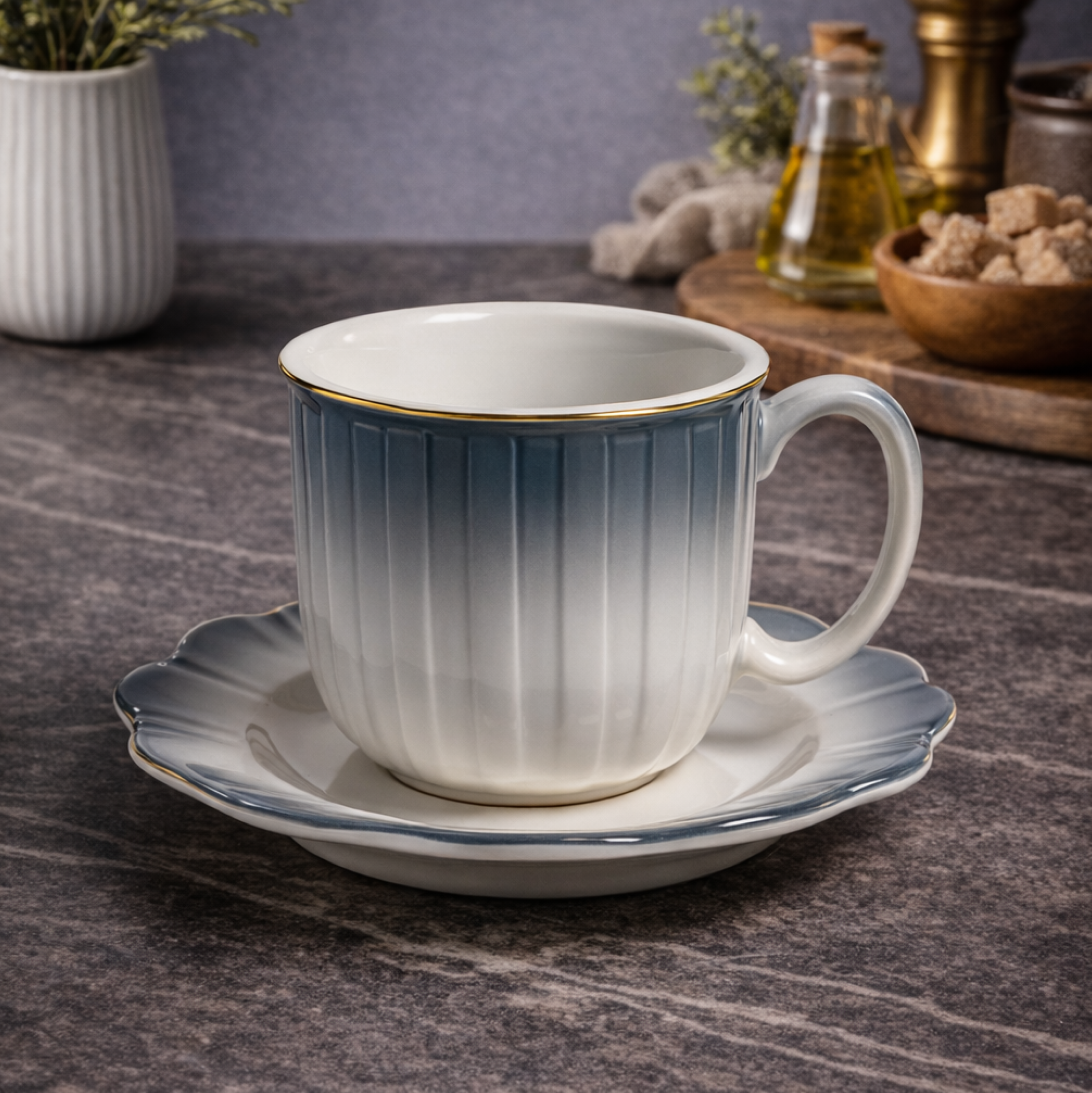 Set - Filxhan porcelani për kafe të madhe Ombra (6 copë), 200 mL