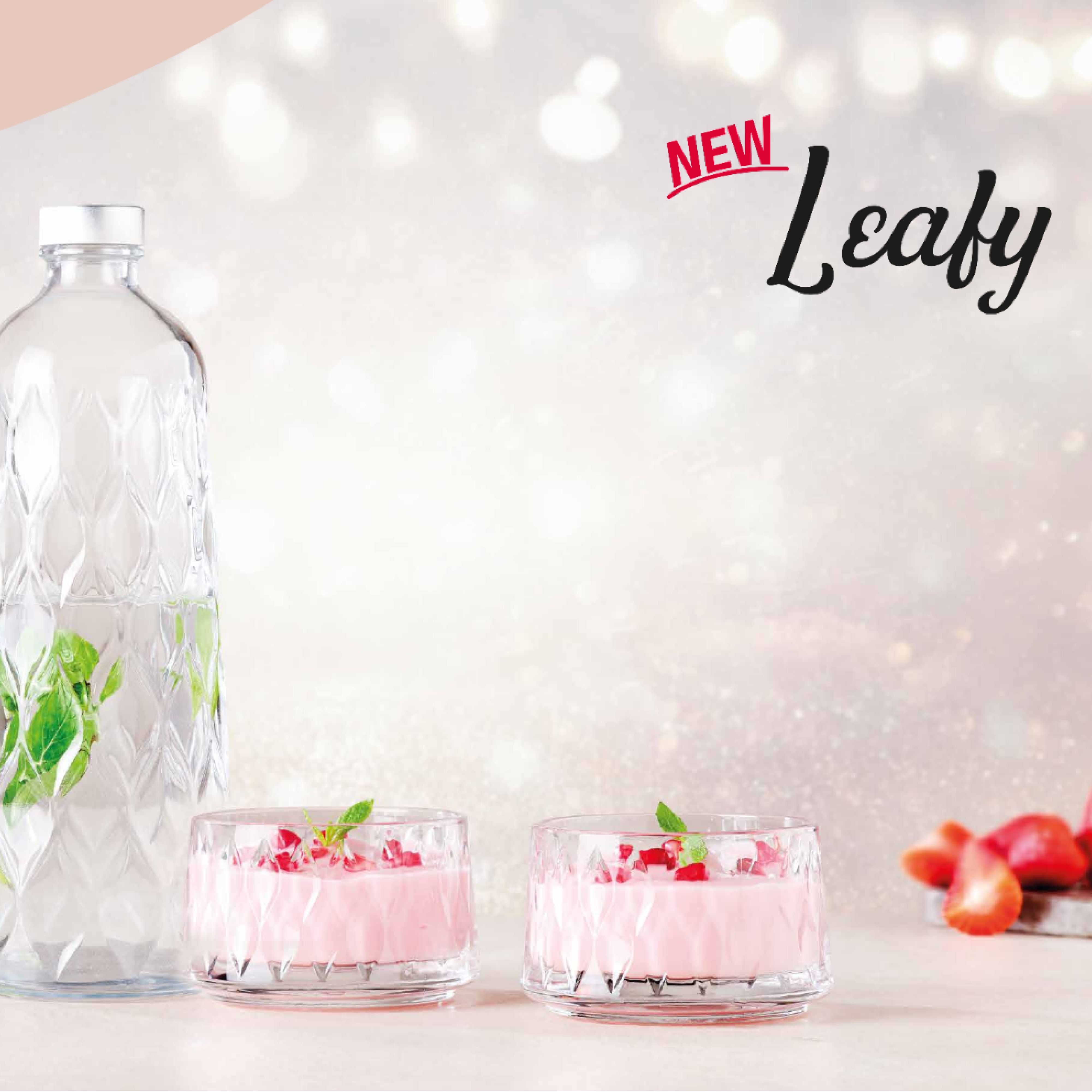 Set - Gotë qelqi për ëmbëlsirë Leafy (4 copë), 240 mL