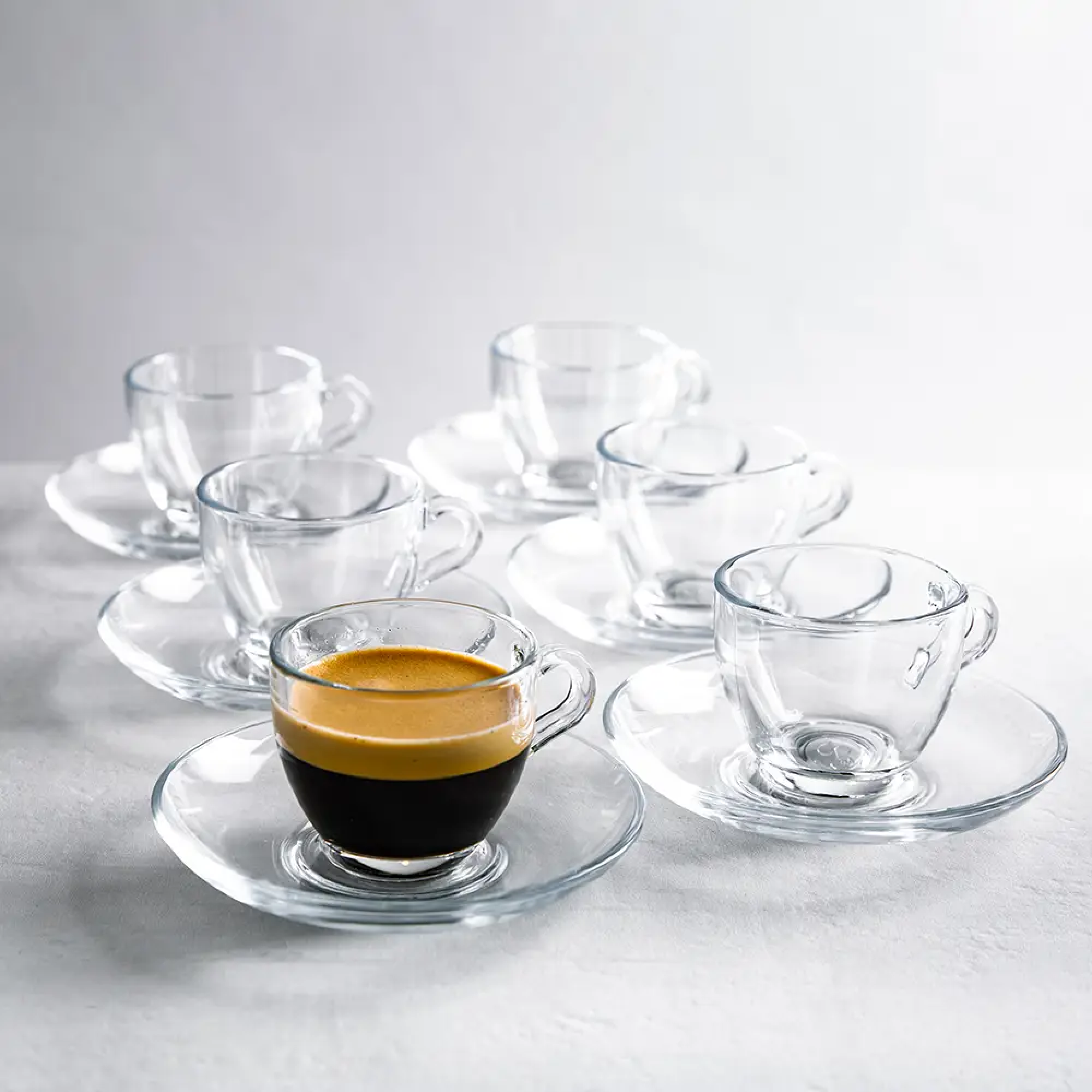 Set - Filxhanë dhe pjatëza për espresso Basic (6 copë), 85 mL