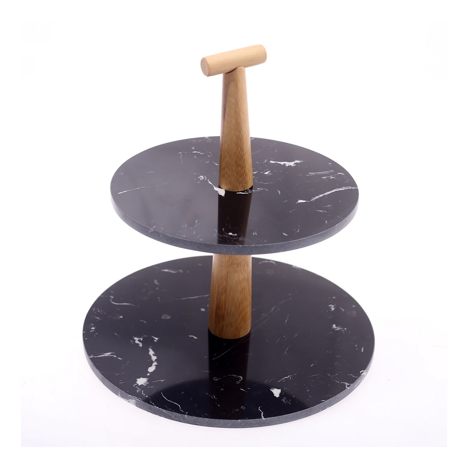 Pjatë dy katëshe për ëmbëlsirë Marble, 25.5x29 cm
