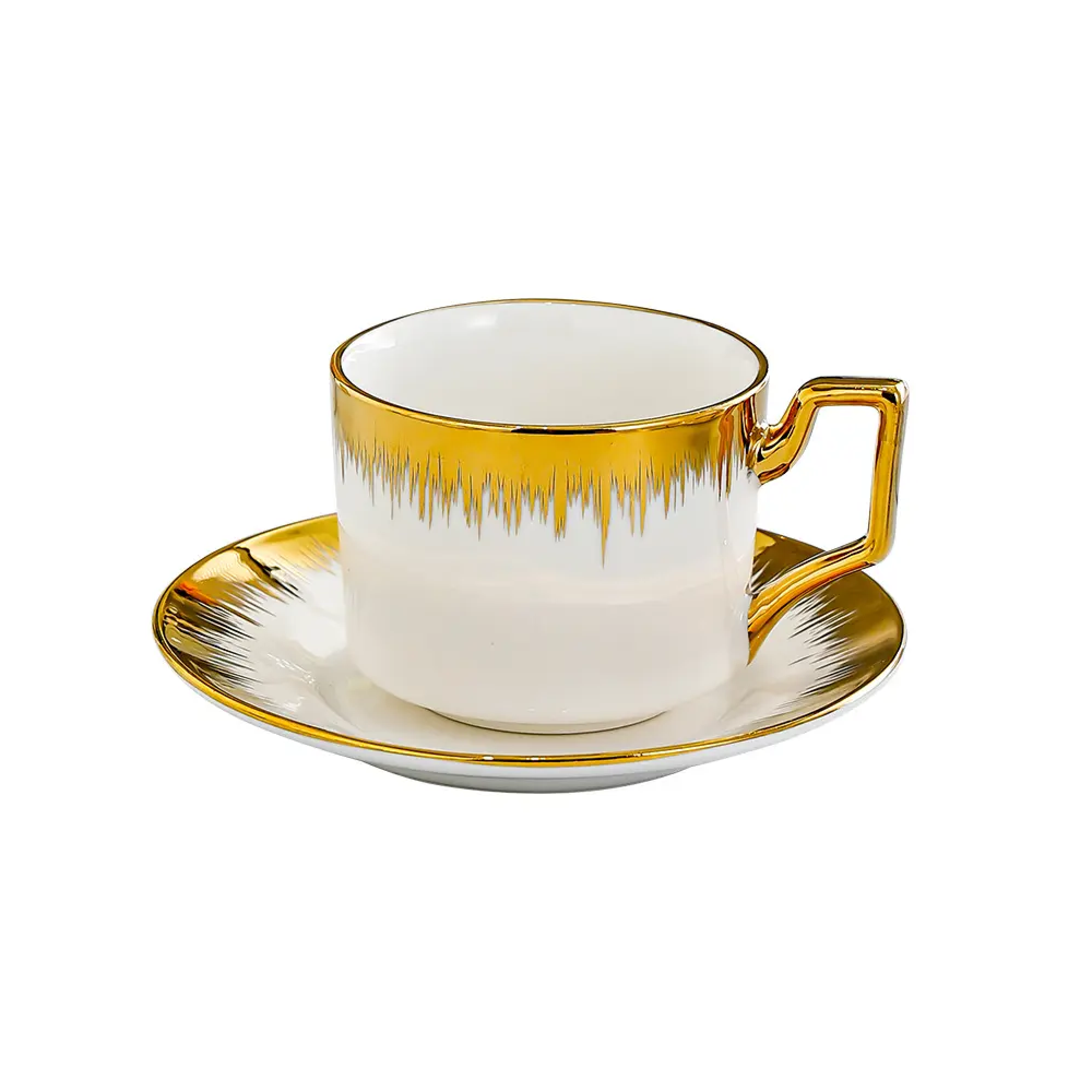 Set - Filxhan porcelani për kafe të vogël Gold (12 pjesë), 90 mL