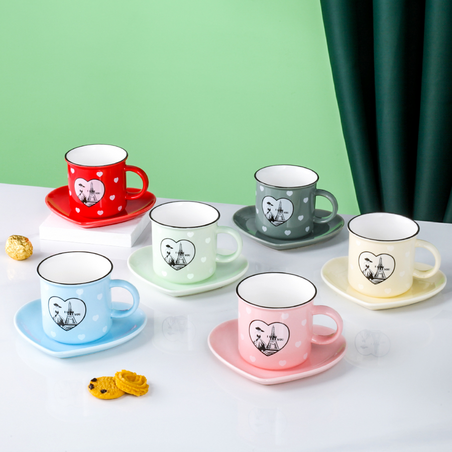Set - Filxhan porcelani për kafe të vogël (12 pjesë), 90 mL