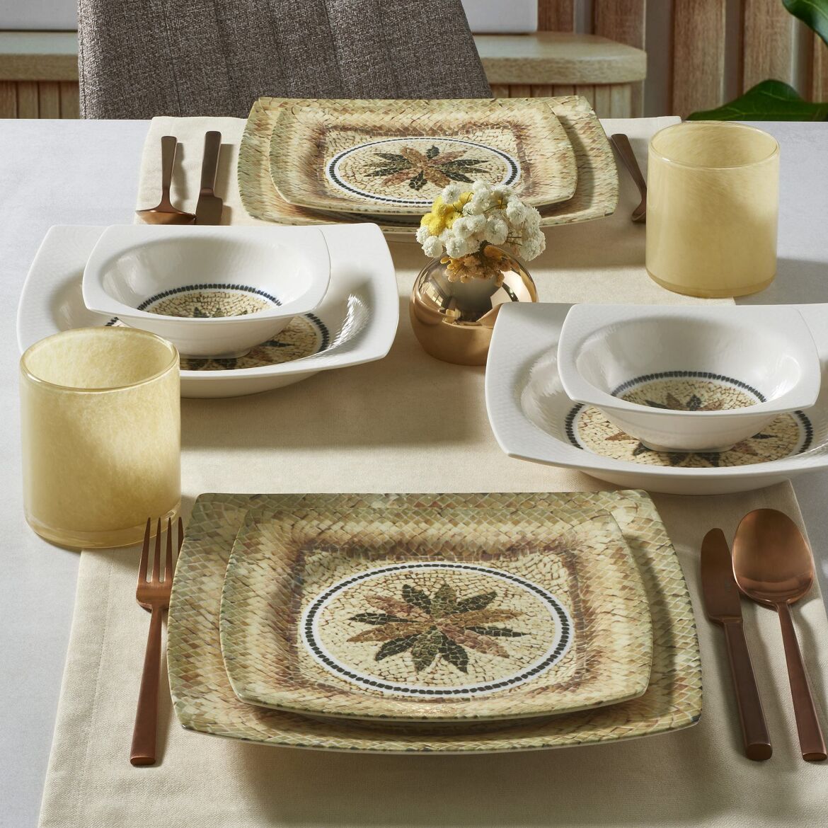 Set pjatash porcelani për 6 persona Caroline Legado (24 copë)