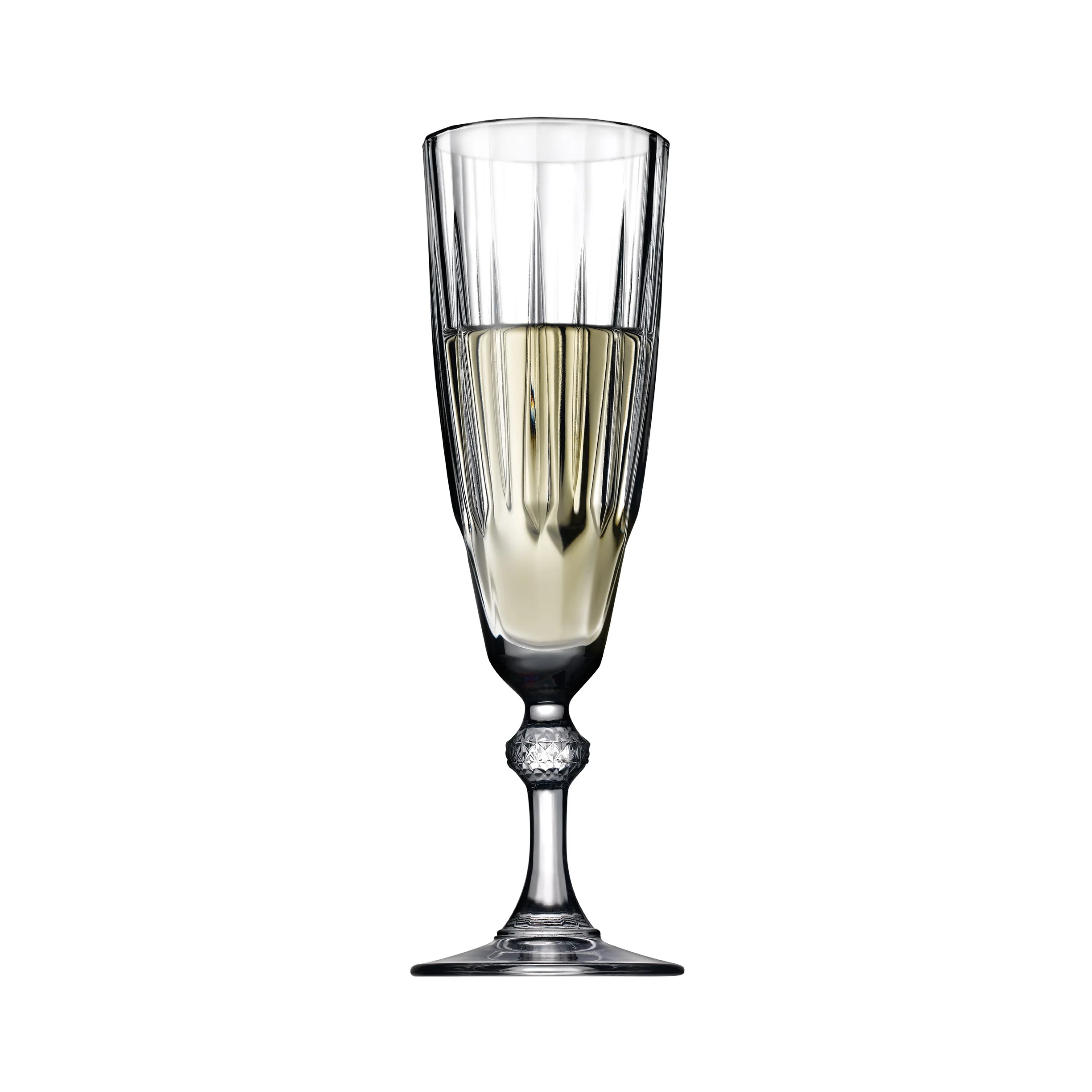 Gotë qelqi për shampanjë Diamond (12 copë), 170 ML